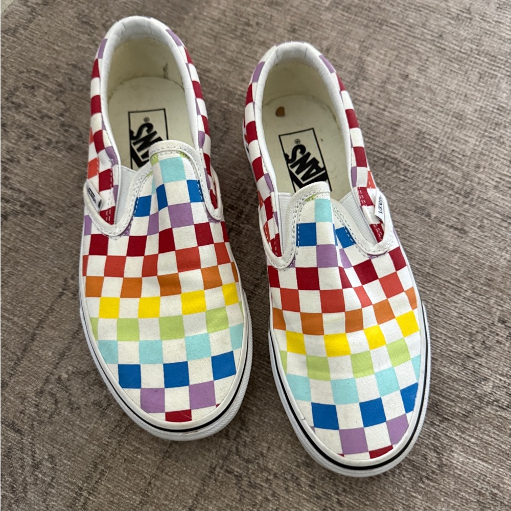 Vans Multicolor Checkerboard Slip-On Flats